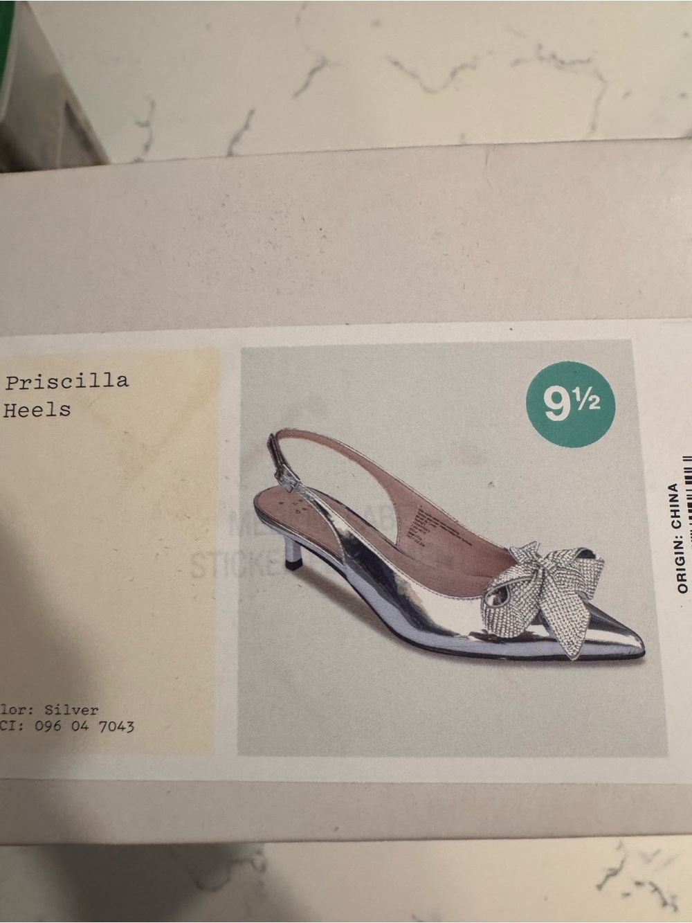 Women's Priscilla Rhinestone Bow Slingback Kitten Heels - A New Day - Picture 2 of 6